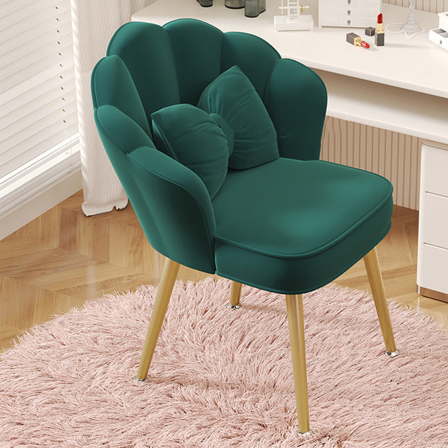 Minimalist Petal Fabric Wood Vanity Stool