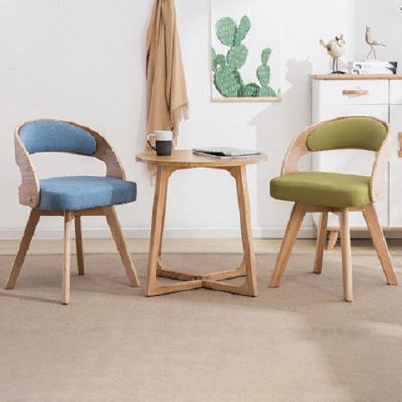 Nordic Fabric Splayed Leg Curved Dining Chair