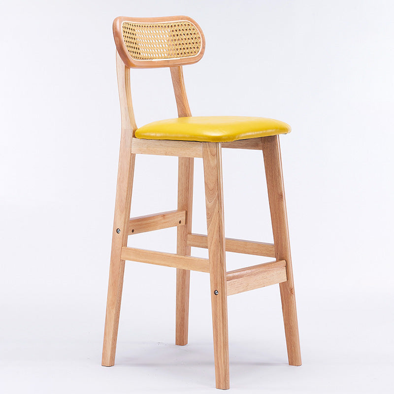 Minimalist PU Leather Open-Back Counter Stool
