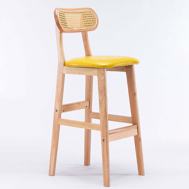Minimalist PU Leather Open-Back Counter Stool