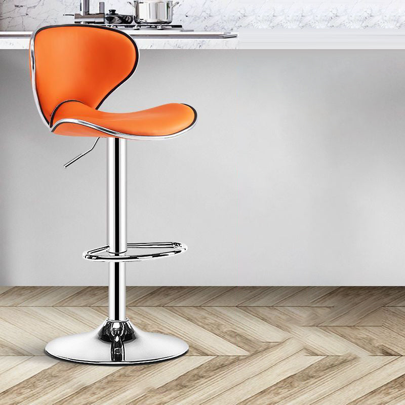 Minimalist Napa Leather Metal Bar Stool