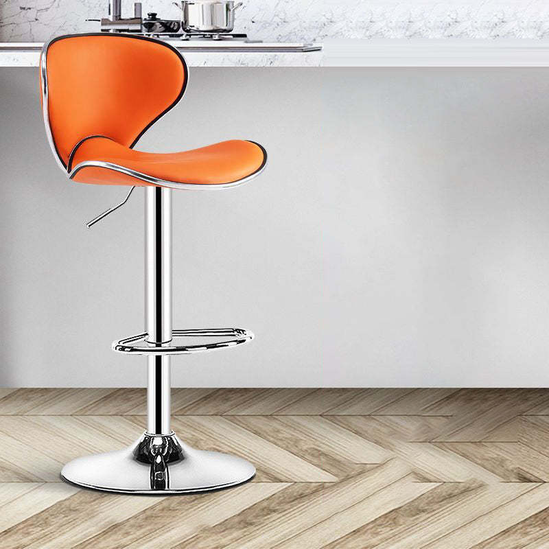 Minimalist Napa Leather Metal Bar Stool