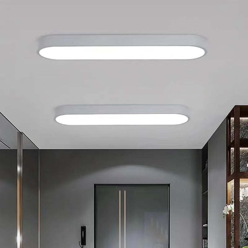 Minimalist Elliptical Strip Iron Flush Mount Light