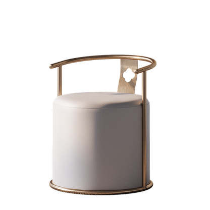 Contemporary Microfiber Leather Cylinder Vanity Stool