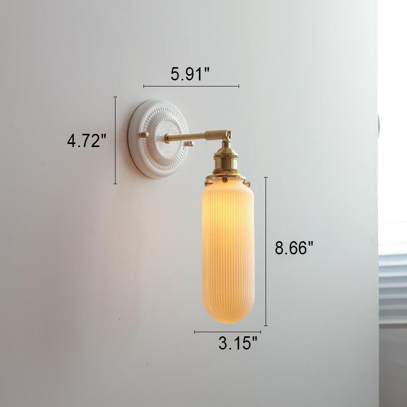 Vintage Japanese Ceramic Brass Sconce