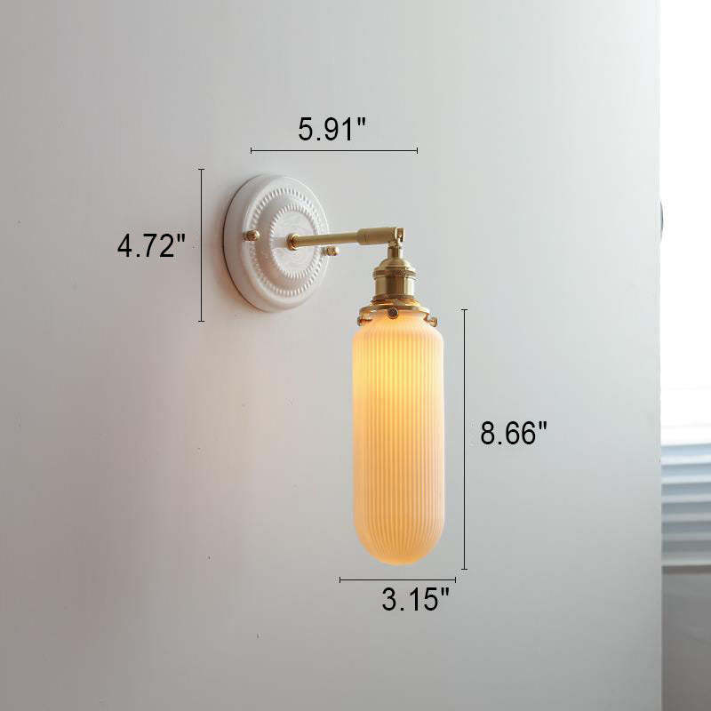 Vintage Japanese Ceramic Brass Sconce