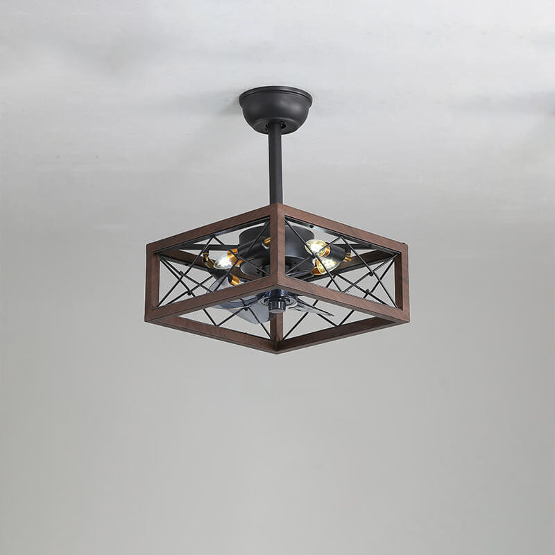Industrial Minimalist Mount Ceiling Fan Light