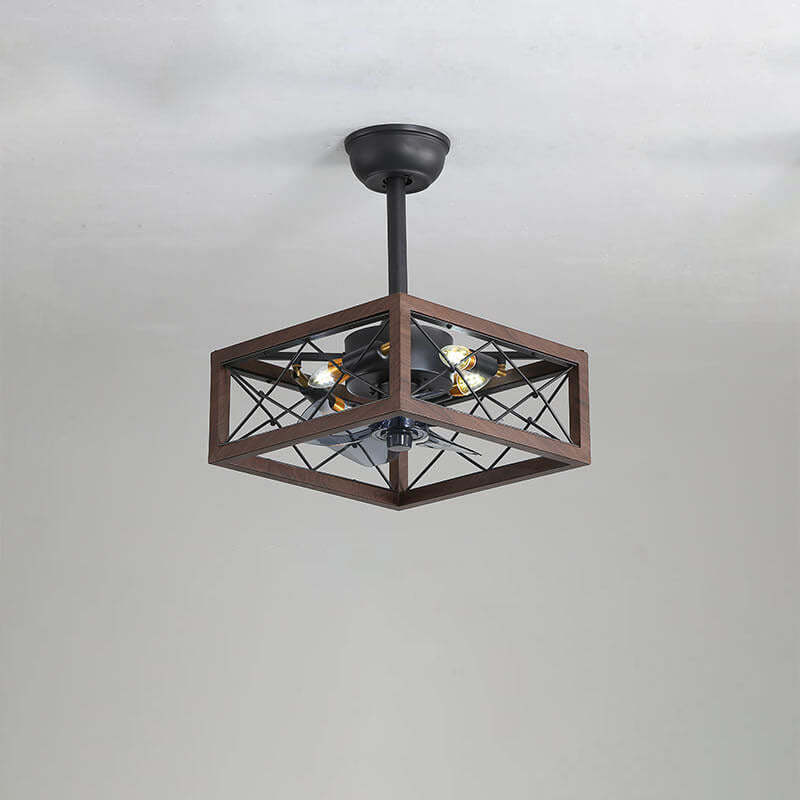 Industrial Minimalist Mount Ceiling Fan Light