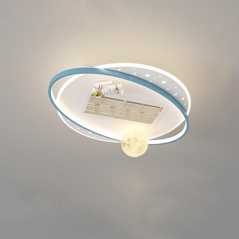 Contemporary Astronaut Moon Bladeless Flush