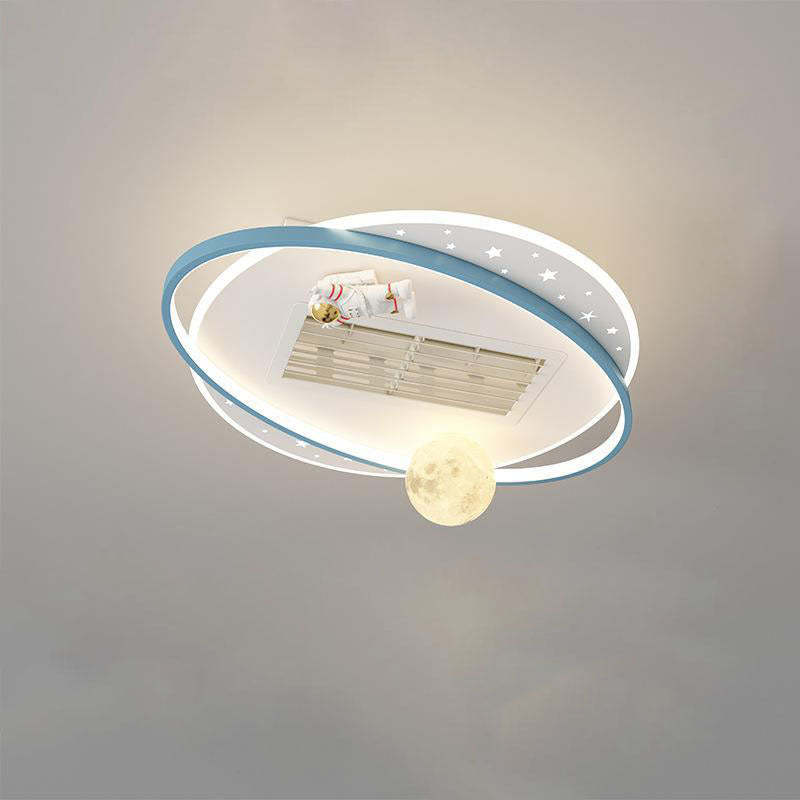 Contemporary Astronaut Moon Bladeless Flush