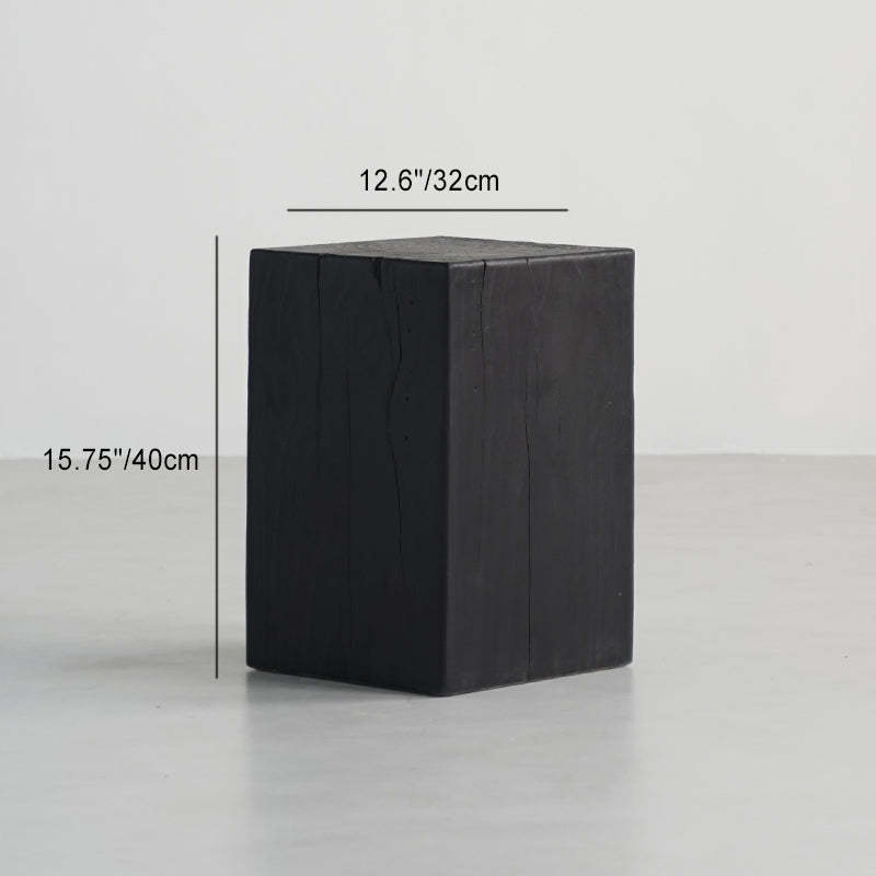 Japanese Wabi-Sabi Wood Geometric End Table