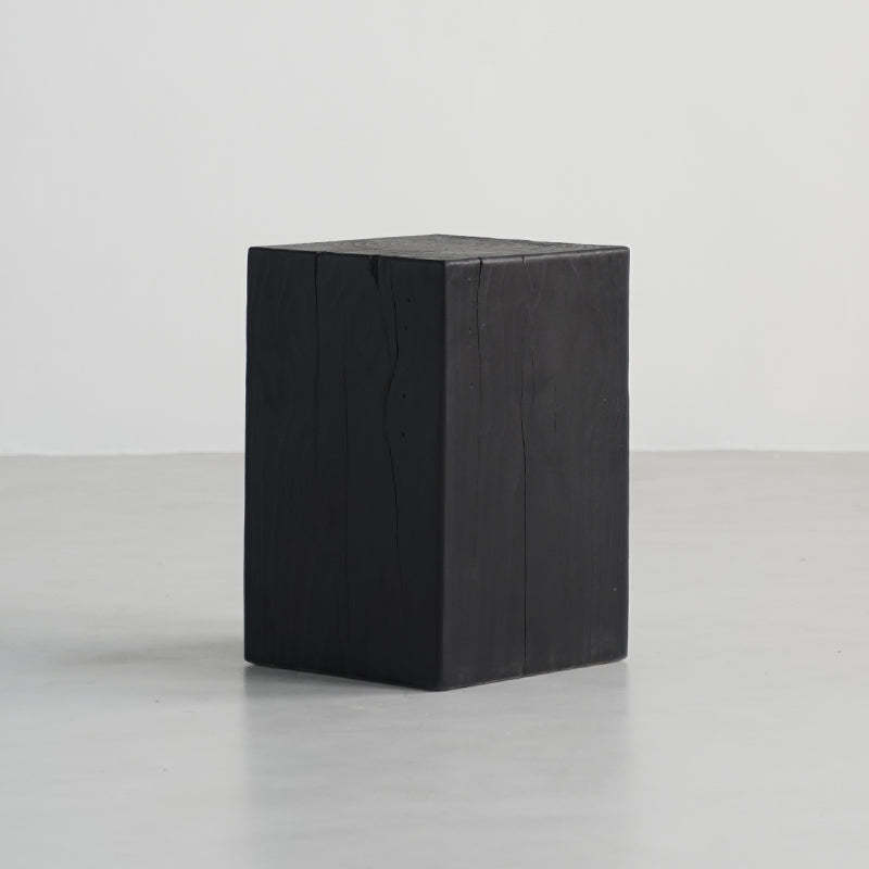 Japanese Wabi-Sabi Wood Geometric End Table — N - Small