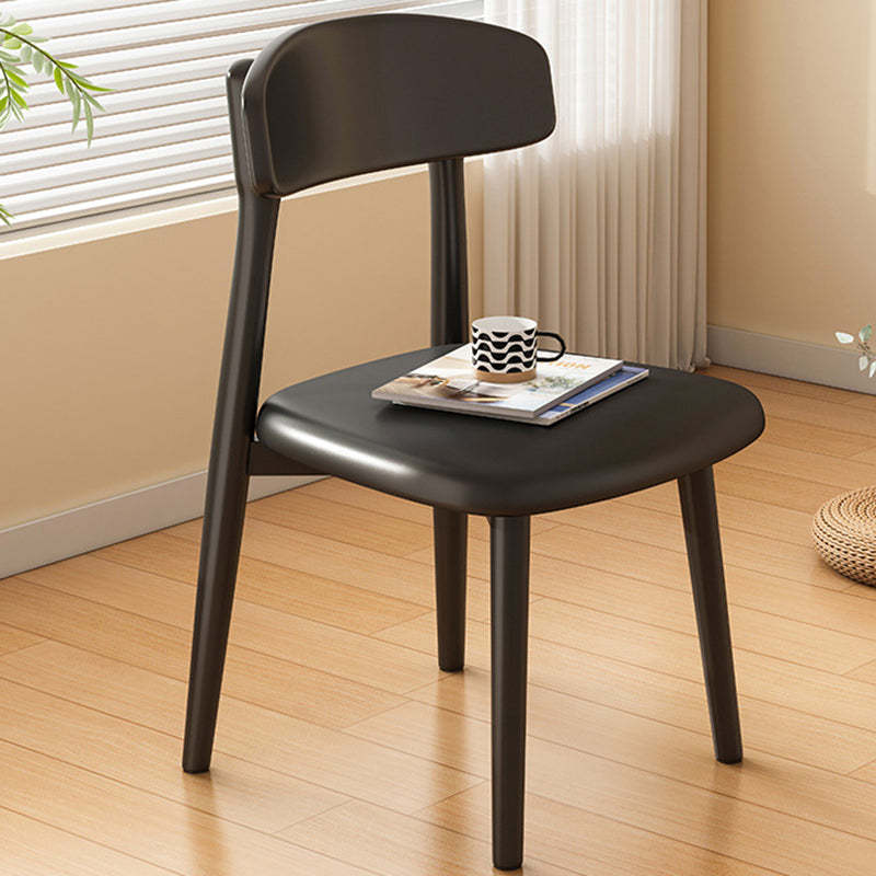 Minimalist Leather Fabric Wood Dining Chair