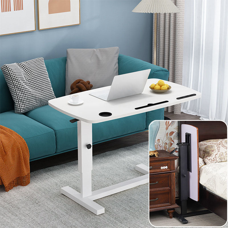 Minimalist Rectangular Wood Metal Foldable End Table — Walnut Color
