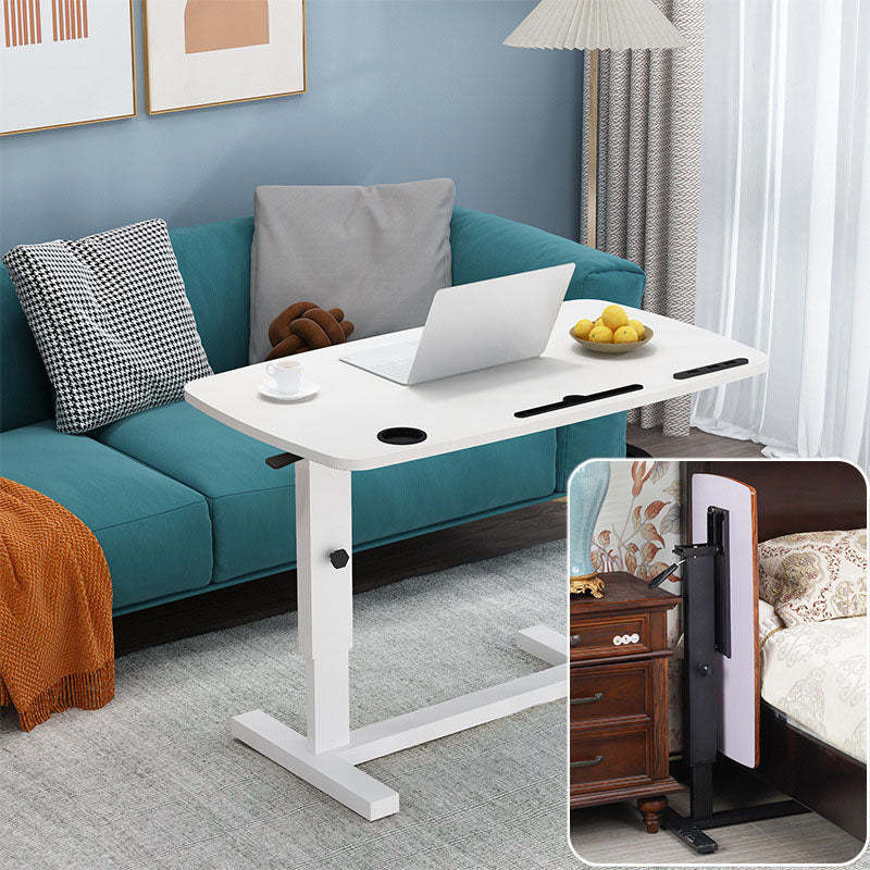 Minimalist Rectangular Wood Metal Foldable End Table — Walnut Color