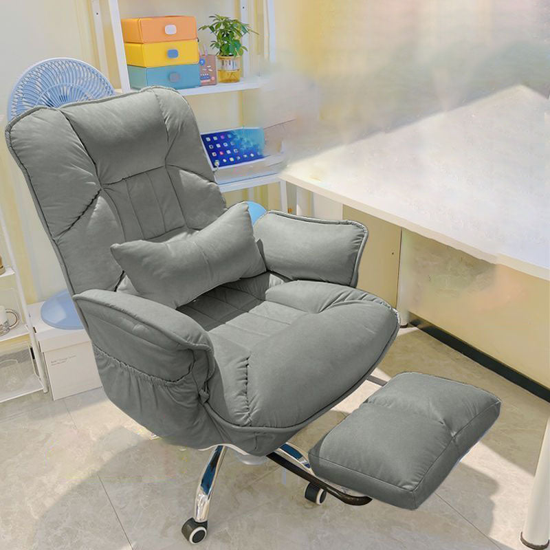 Modern Fabric Steel Adjustable Recliner With Footrest — Steel / B - Gray / Without Footrest