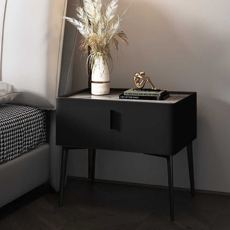 Scandinavian Wood Nightstand Wireless Charging