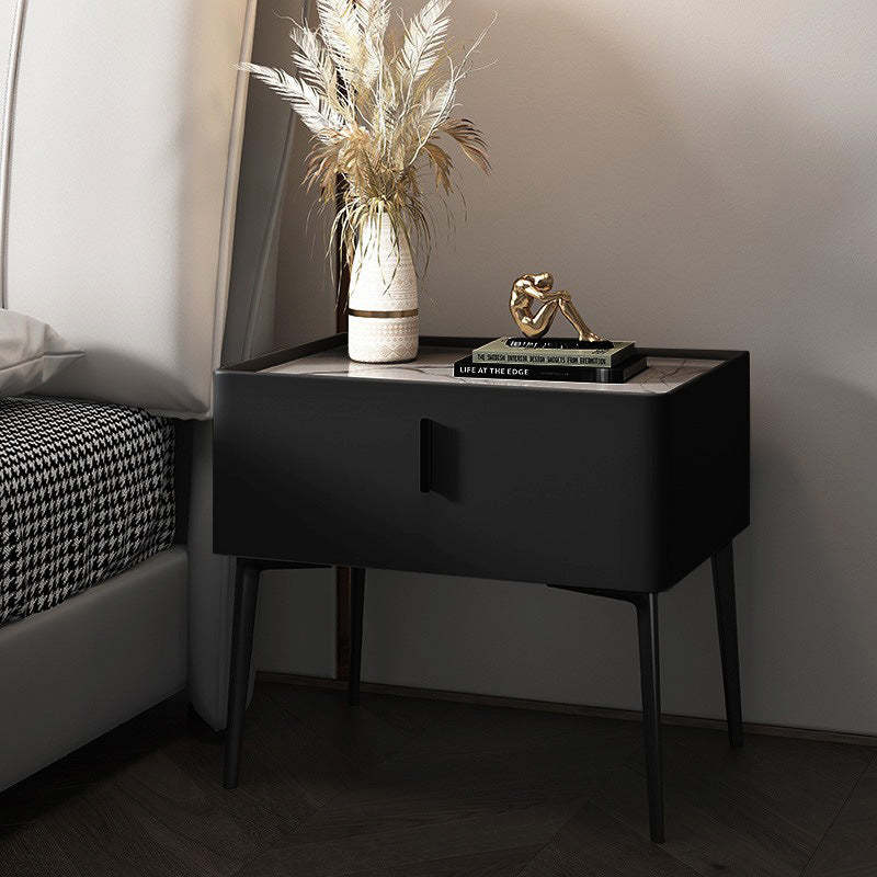 Scandinavian Wood Nightstand Wireless Charging