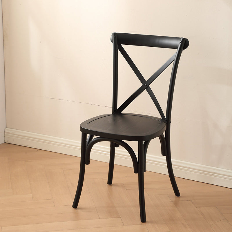 Rustic Woven Rattan Wood Dining Chair