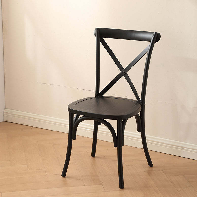 Rustic Woven Rattan Wood Dining Chair