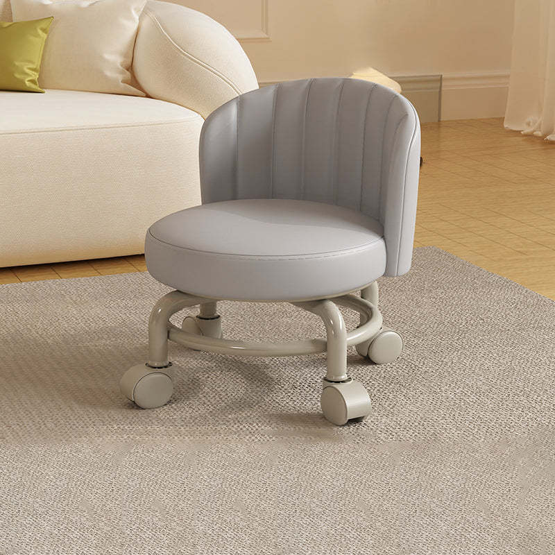 Minimalist Removable Curved Leather Iron Chair