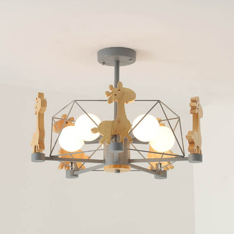 Scandinavian Childlike Giraffe Ceiling Light — Windmill / Green / 220V-240V For UK/AU