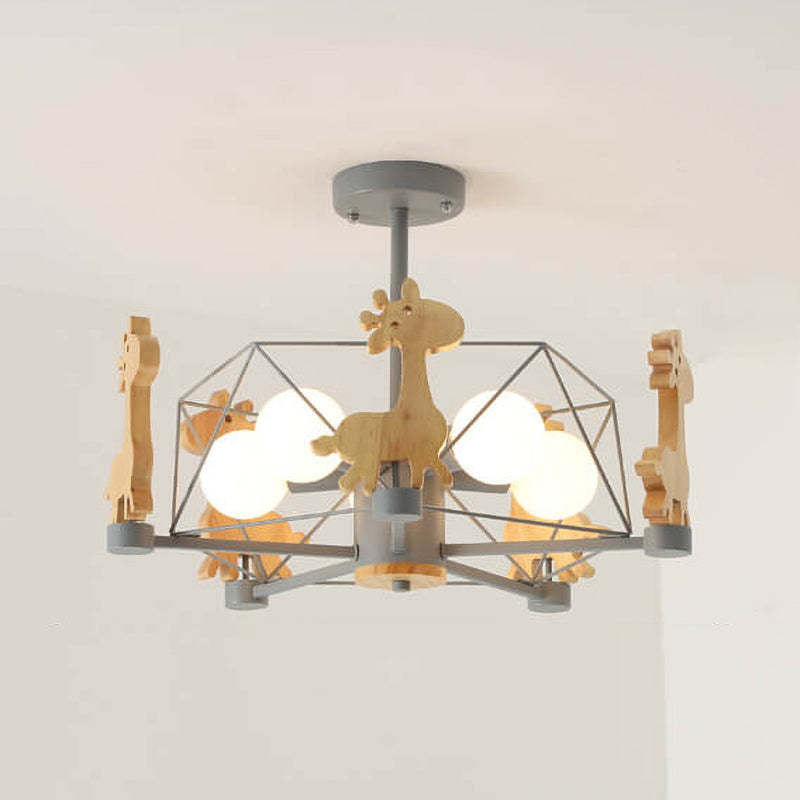 Scandinavian Childlike Giraffe Ceiling Light — Windmill / Green / 220V-240V For UK/AU