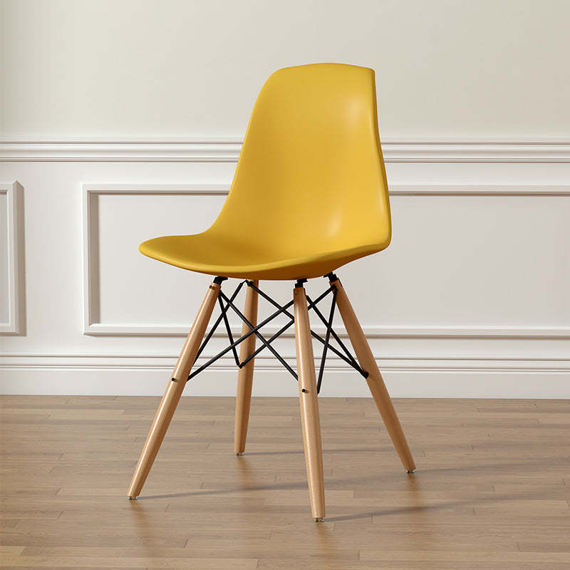 Scandinavian Upholstered Wood Trapezoidal Dining Chair — B / Gray