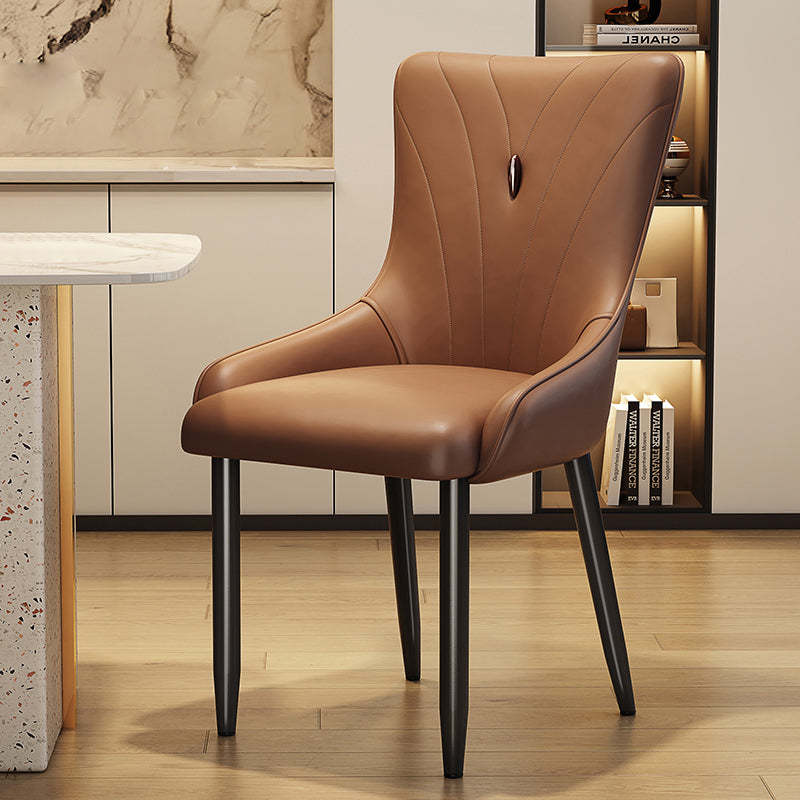 Scandinavian Leather Steel Latex Dining Chair