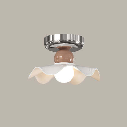 Modern Cream Iron Lace Round 1-Light Ceiling Light — E / Red / 220V-240V For UK/AU