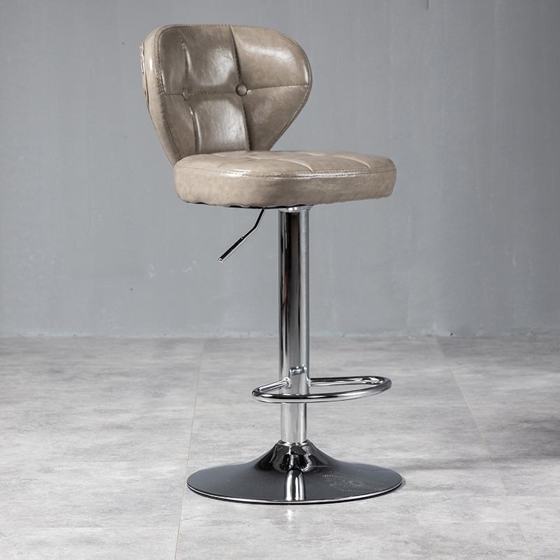Minimalist Leather Metal Bar Stool