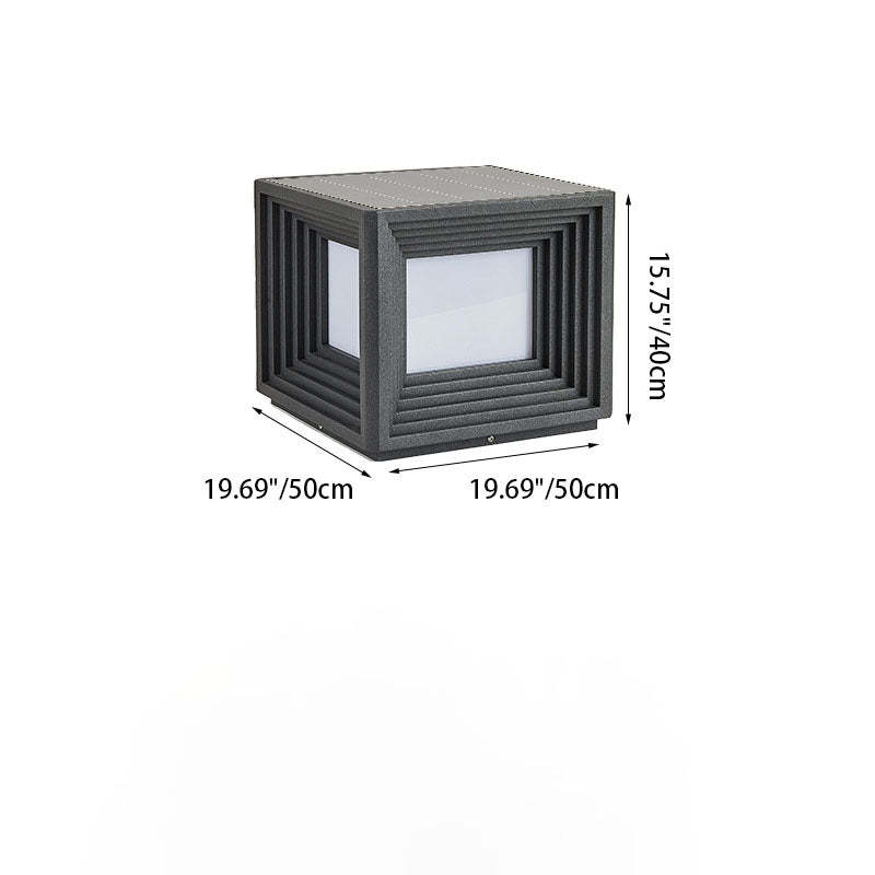 Modern Simplicity Rectangular Stainless Steel Acrylic LED Post Head Light For Outdoor Patio