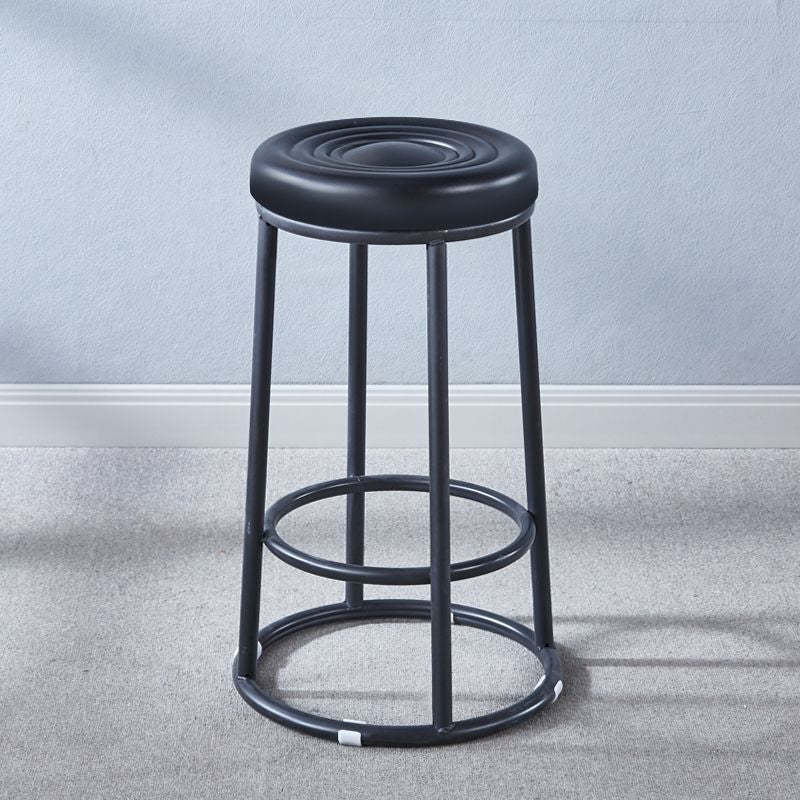 Modern Leather Steel Cotton Round Bar Stool — Other Color Please Contact