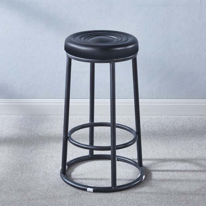 Modern Leather Steel Cotton Round Bar Stool — Other Color Please Contact