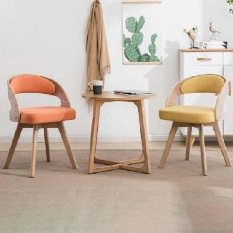 Nordic Fabric Splayed Leg Curved Dining Chair