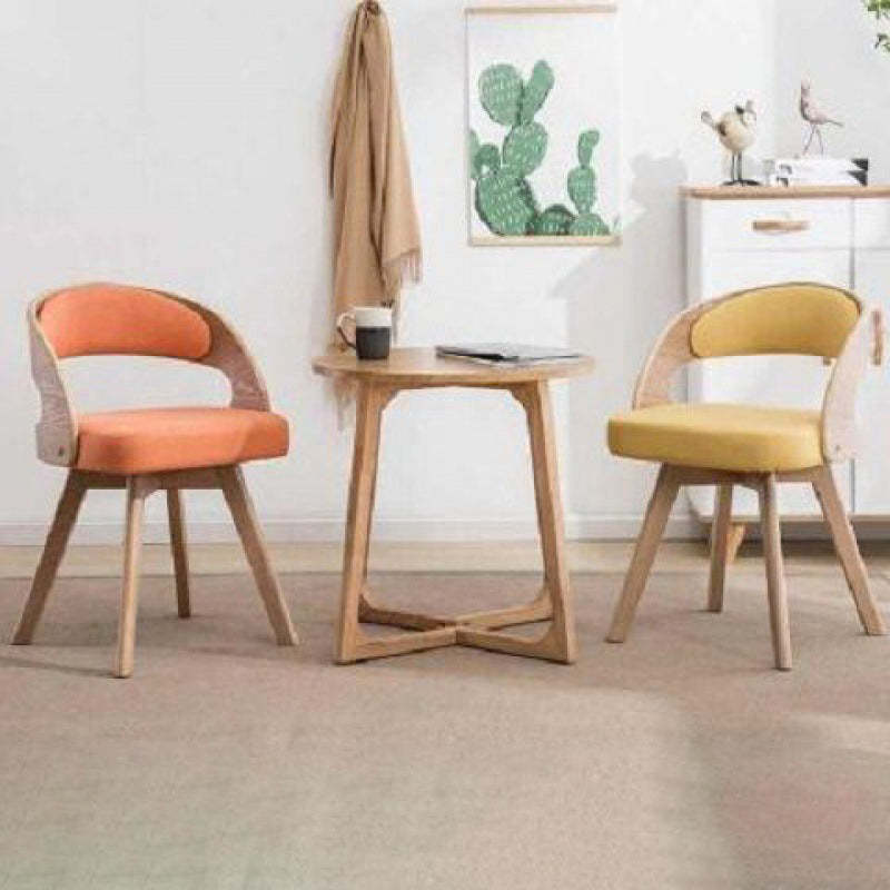 Nordic Fabric Splayed Leg Curved Dining Chair