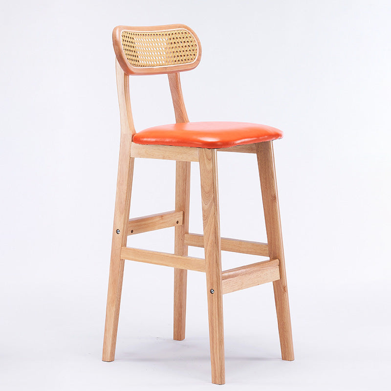 Minimalist PU Leather Open-Back Counter Stool