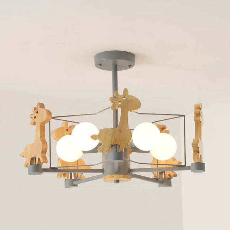 Scandinavian Childlike Giraffe Ceiling Light — Windmill / Pink / 110V-120V For US/CA