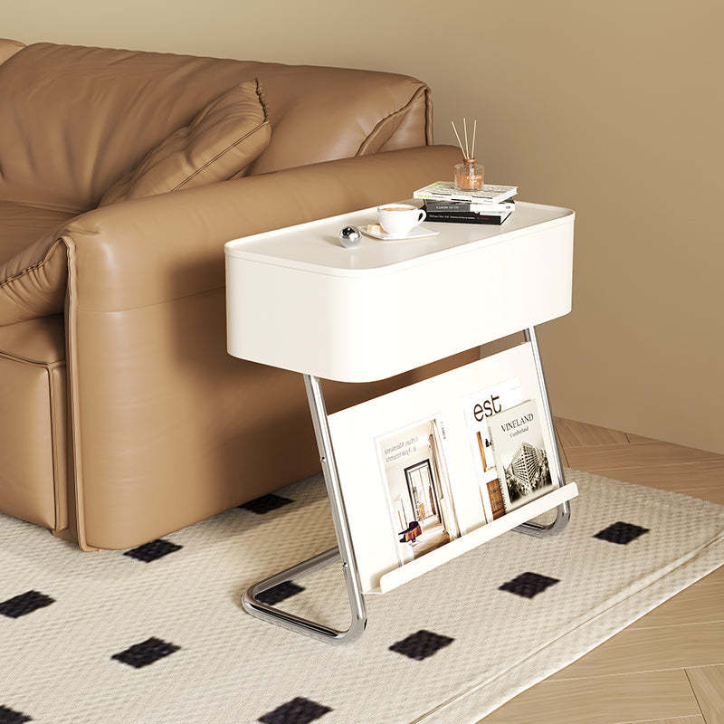 Nordic Rotating L-Shape Steel End Table
