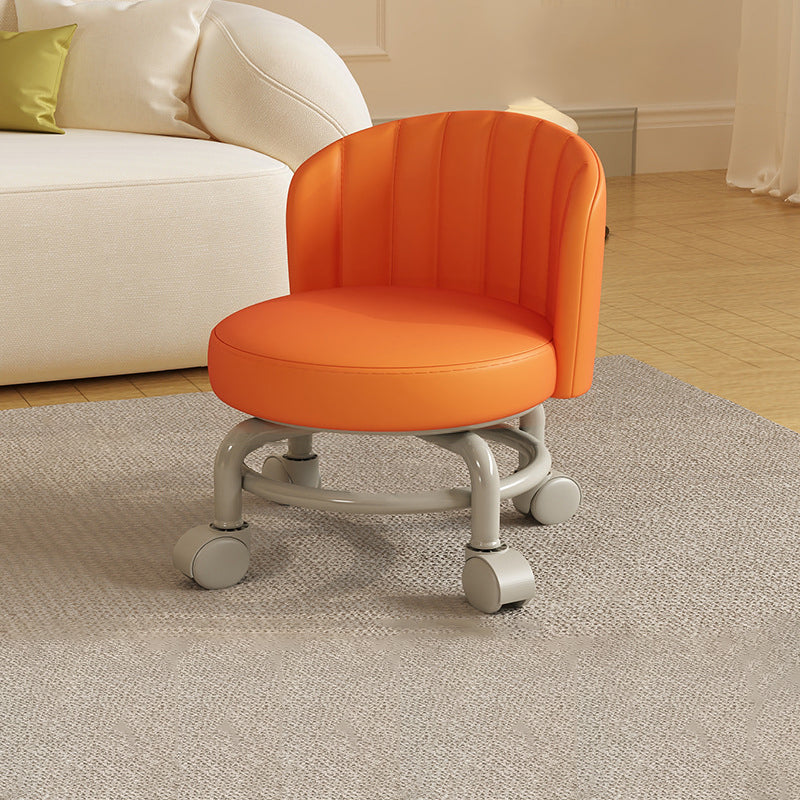 Minimalist Removable Curved Leather Iron Chair
