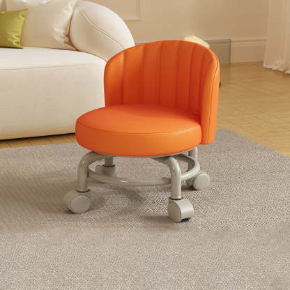 Minimalist Removable Curved Leather Iron Chair