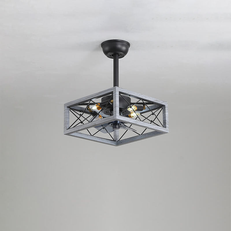 Industrial Minimalist Mount Ceiling Fan Light