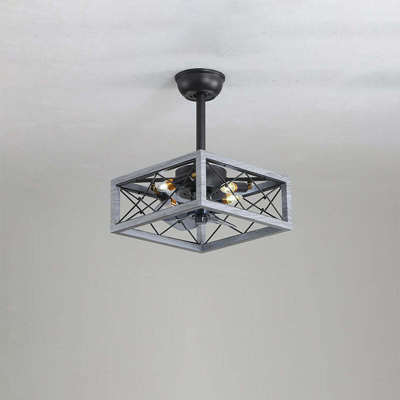 Industrial Minimalist Mount Ceiling Fan Light
