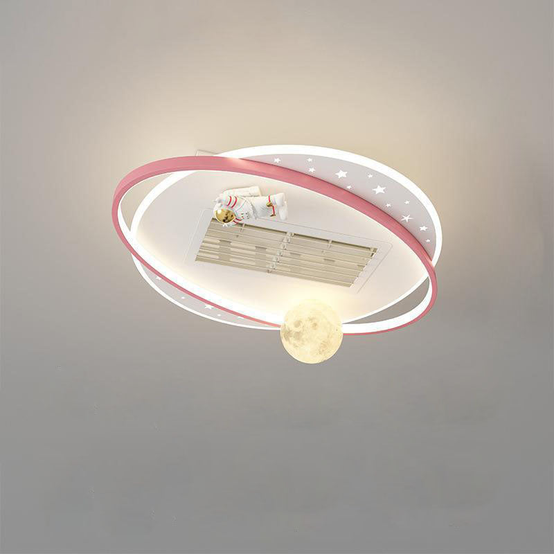 Contemporary Astronaut Moon Bladeless Flush