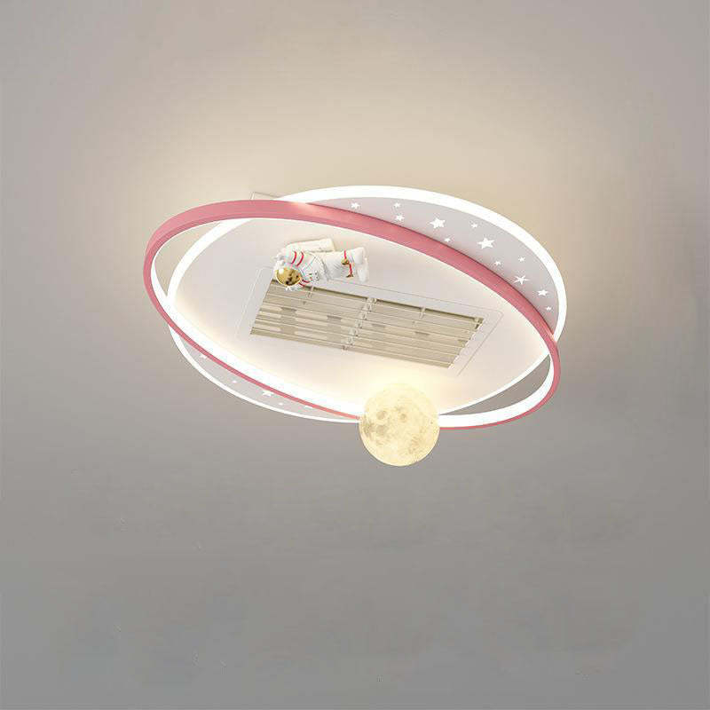 Contemporary Astronaut Moon Bladeless Flush