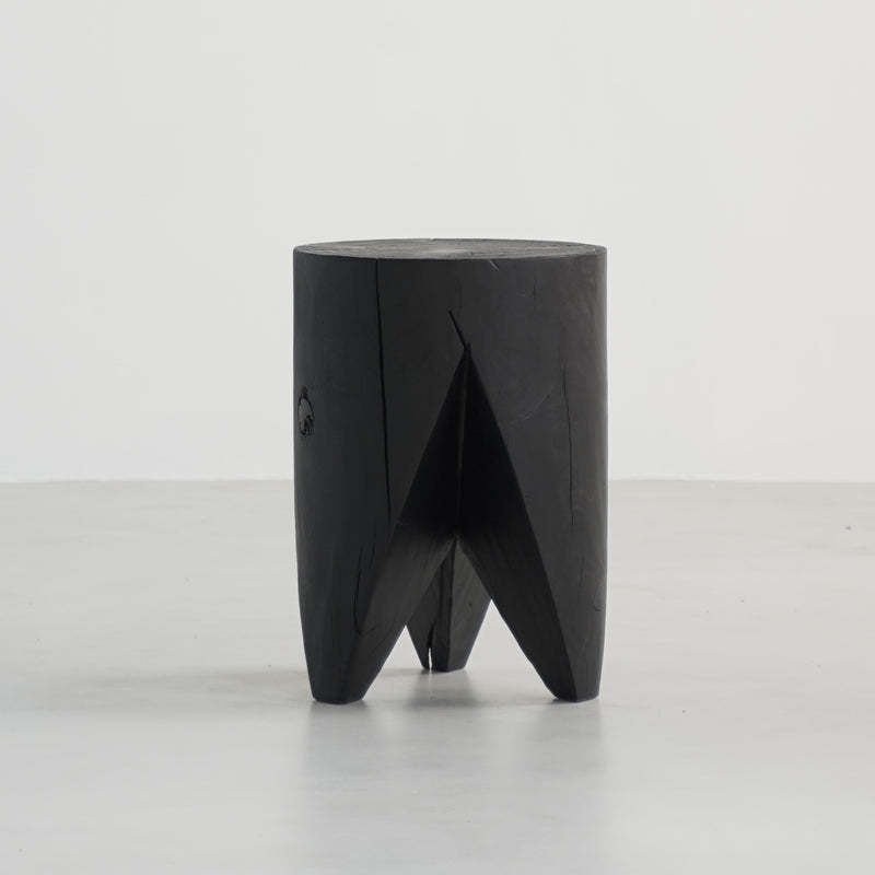 Japanese Wabi-Sabi Wood Geometric End Table — N - Large