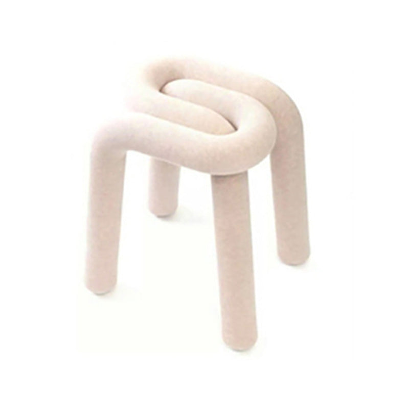 Contemporary Striped Fabric Wood Four-Leg Chair