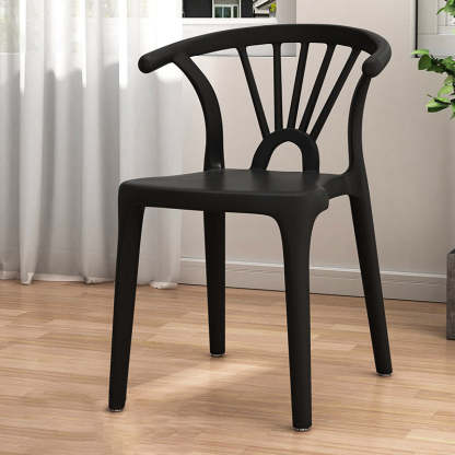 Scandinavian Arc Plastic Stackable Dining Chair