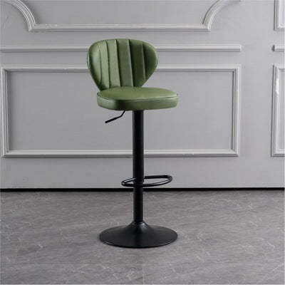 Lighom minimalist green bar & counter stools in metal — Black