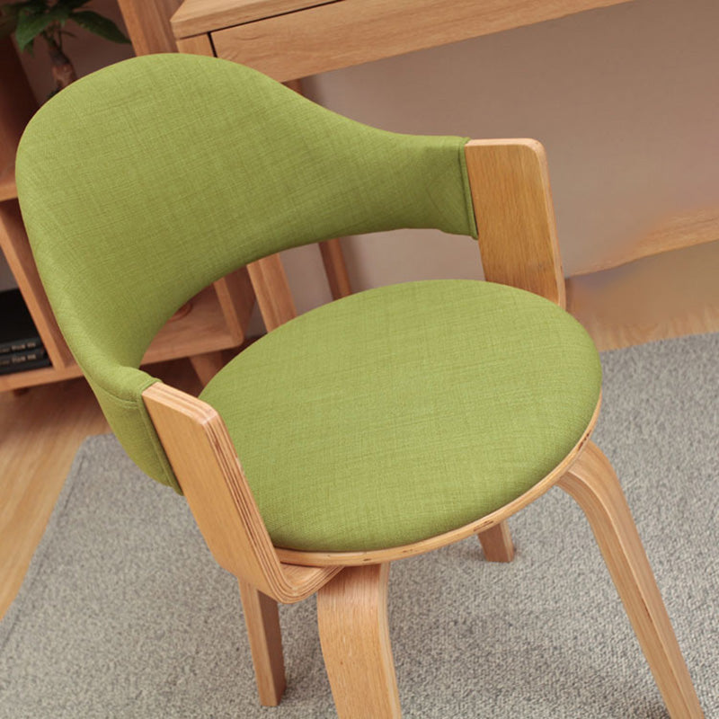 Nordic PU Leather Ergonomic Swivel Desk Chair — Coffee Fabric Seat (Removable)